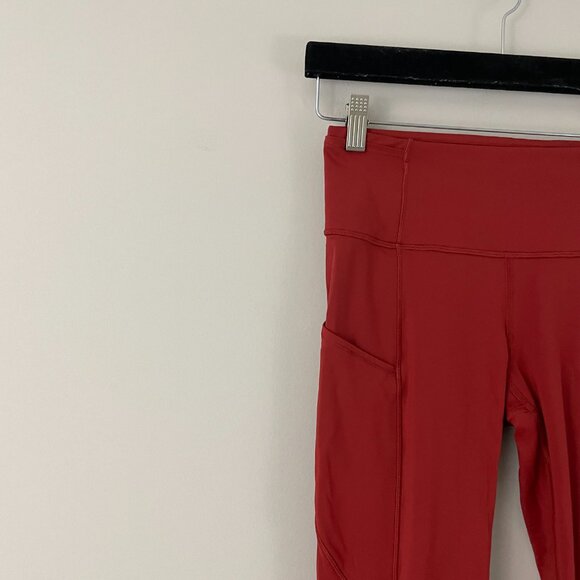Lululemon Fast and Free Crop II 19" Non-Reflective Magma Leggings Size 4 - Picture 5 of 7